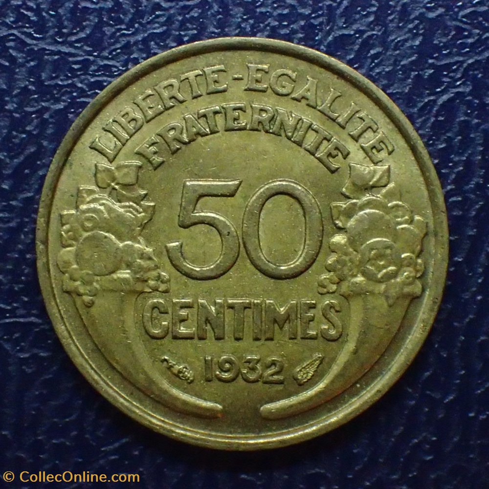 50 CENTIMES 1932 MORLON 9 et 2 fermés monnaies france a modernes 50 centimes 1932 morlon 9 et 2 fermes