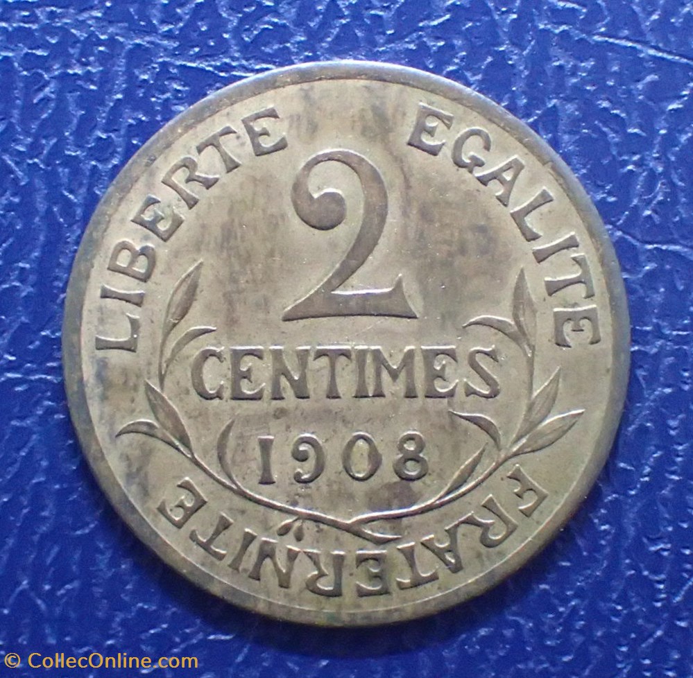 2 Centimes 1908 Daniel-Dupuis monnaies france modernes 2 centimes 1908 daniel dupuis