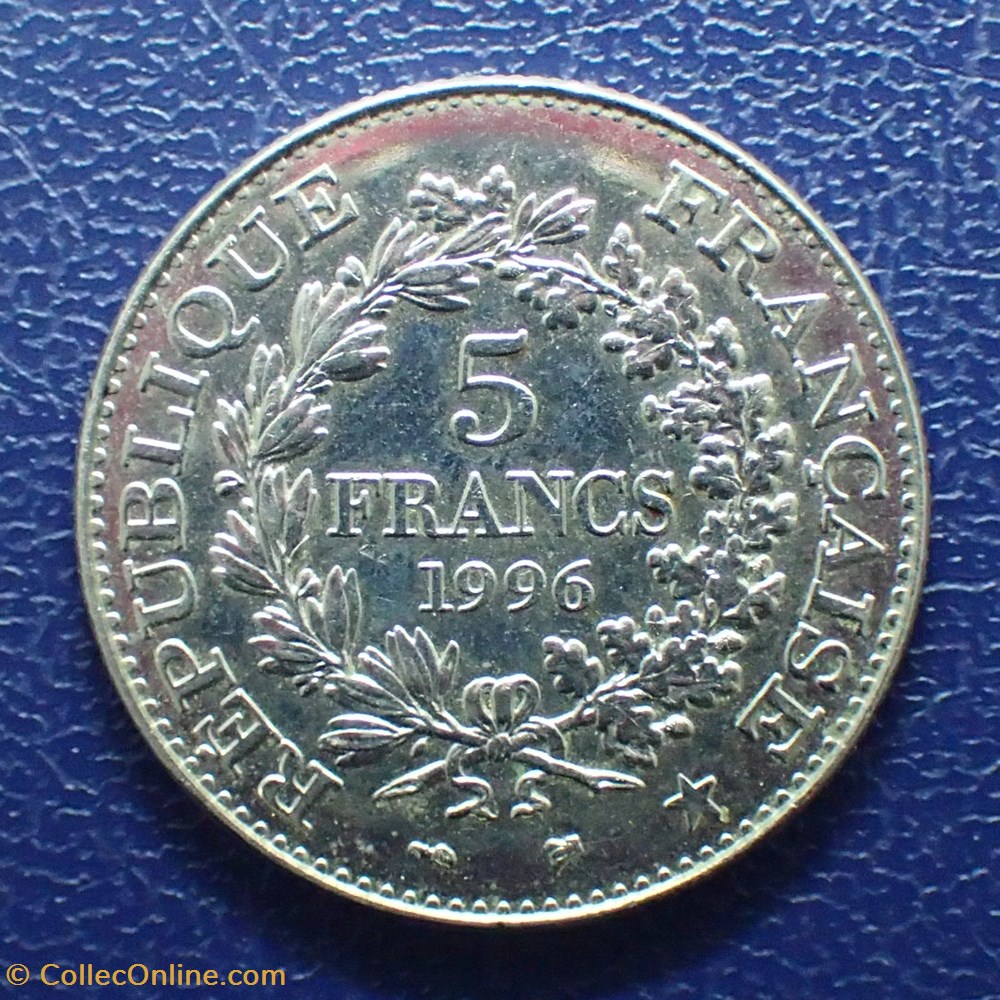 monnaie france moderne 5 francs 1996 types hercule