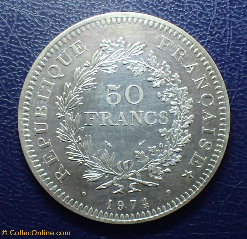 50 FRANCS 1974 hybride, avers de 20 francs monnaie france moderne 50 francs 1974 hybride avers de 20 francs