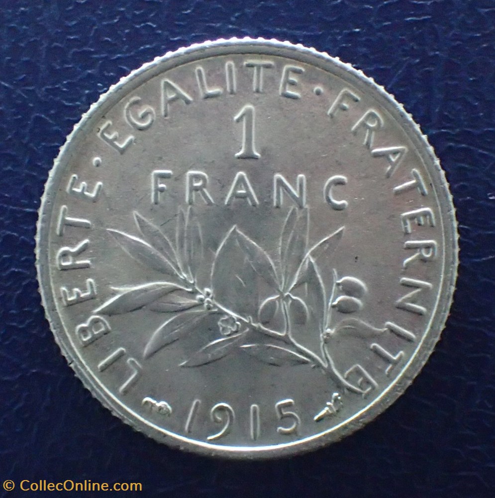 monnaie france moderne 1 franc 1915 semeuse
