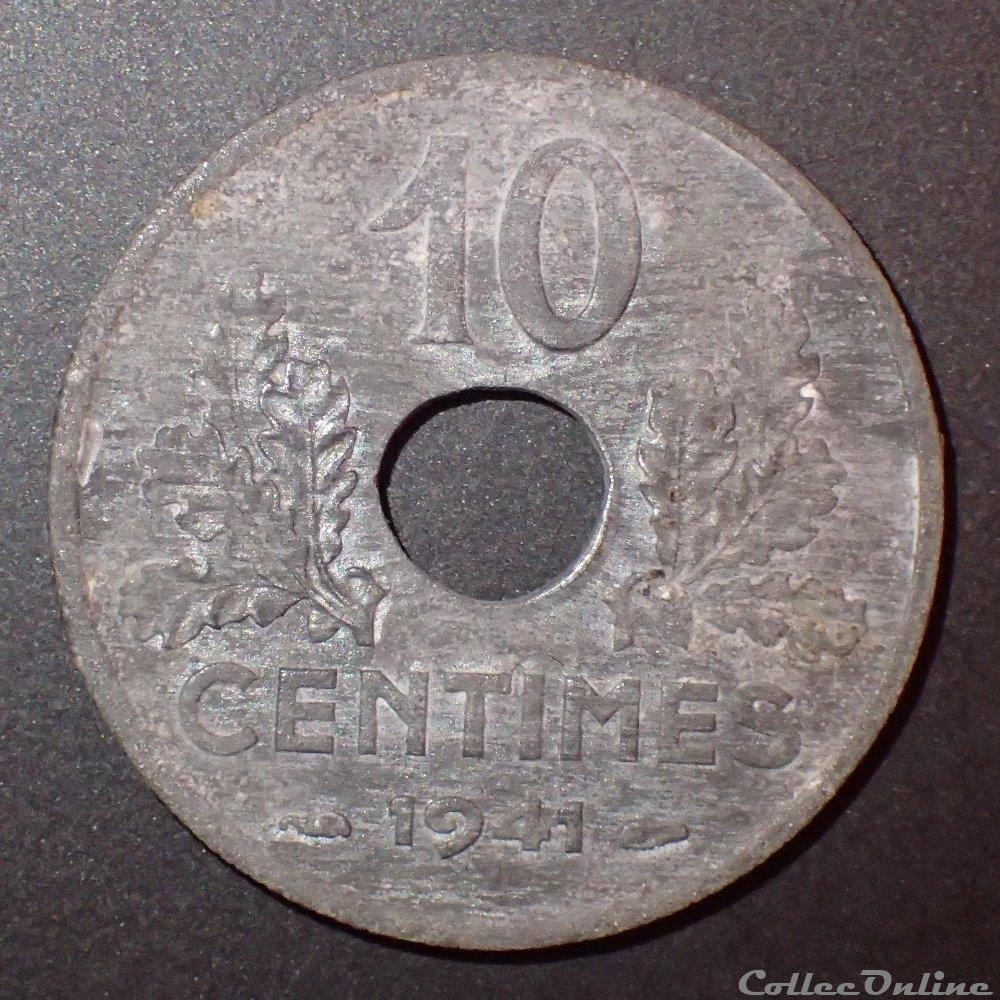 10 CENTIMES 1941 Grand module monnaie france moderne 10 centimes 1941 grand module