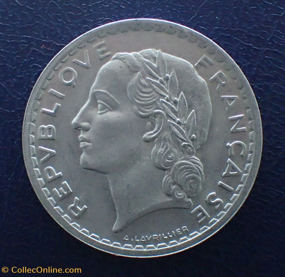 5 FRANCS 1945 B Lavrillier en aluminium monnaie france moderne 5 francs 1945 b lavrillier en aluminium