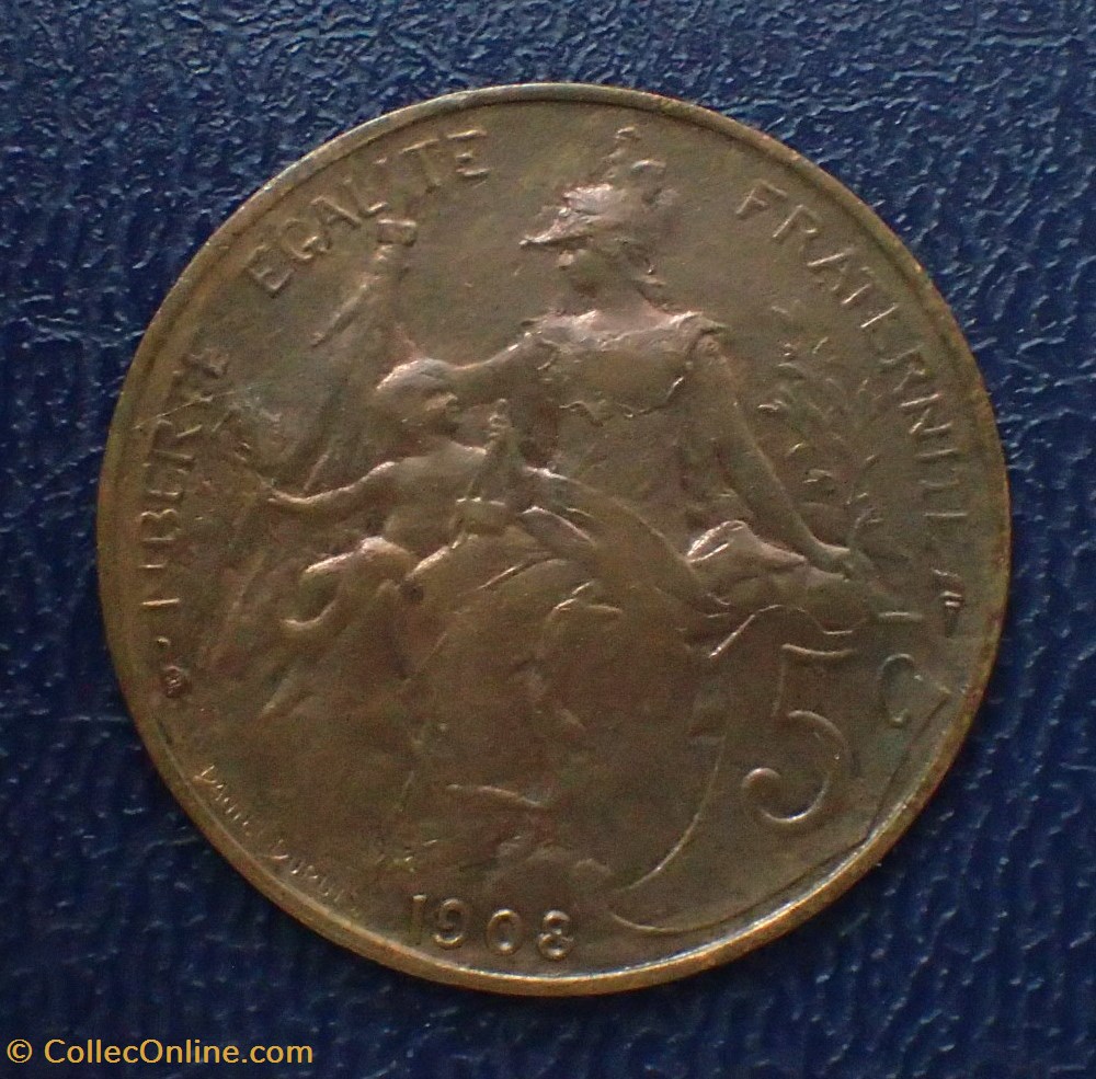 5 CENTIMES 1908 Daniel-Dupuis monnaies france modernes 5 centimes 1908 daniel dupuis