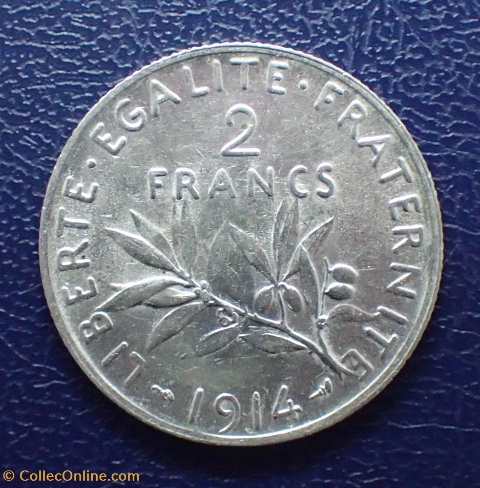2 FRANCS 1914 Semeuse monnaie france moderne 2 francs 1914 semeuse