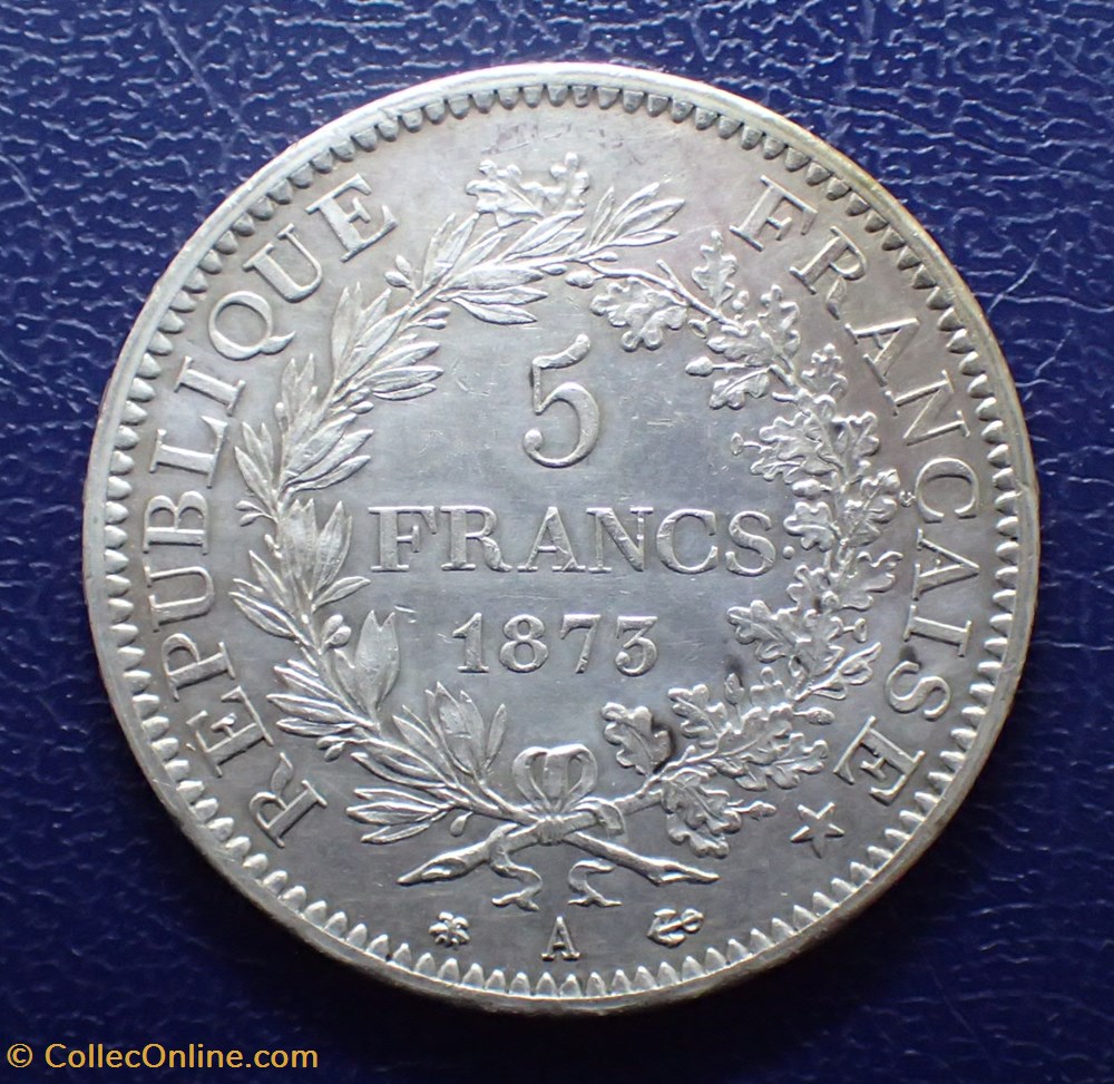 5 FRANCS HERCULE 1873 A monnaie france moderne 5 francs hercule 1873 a
