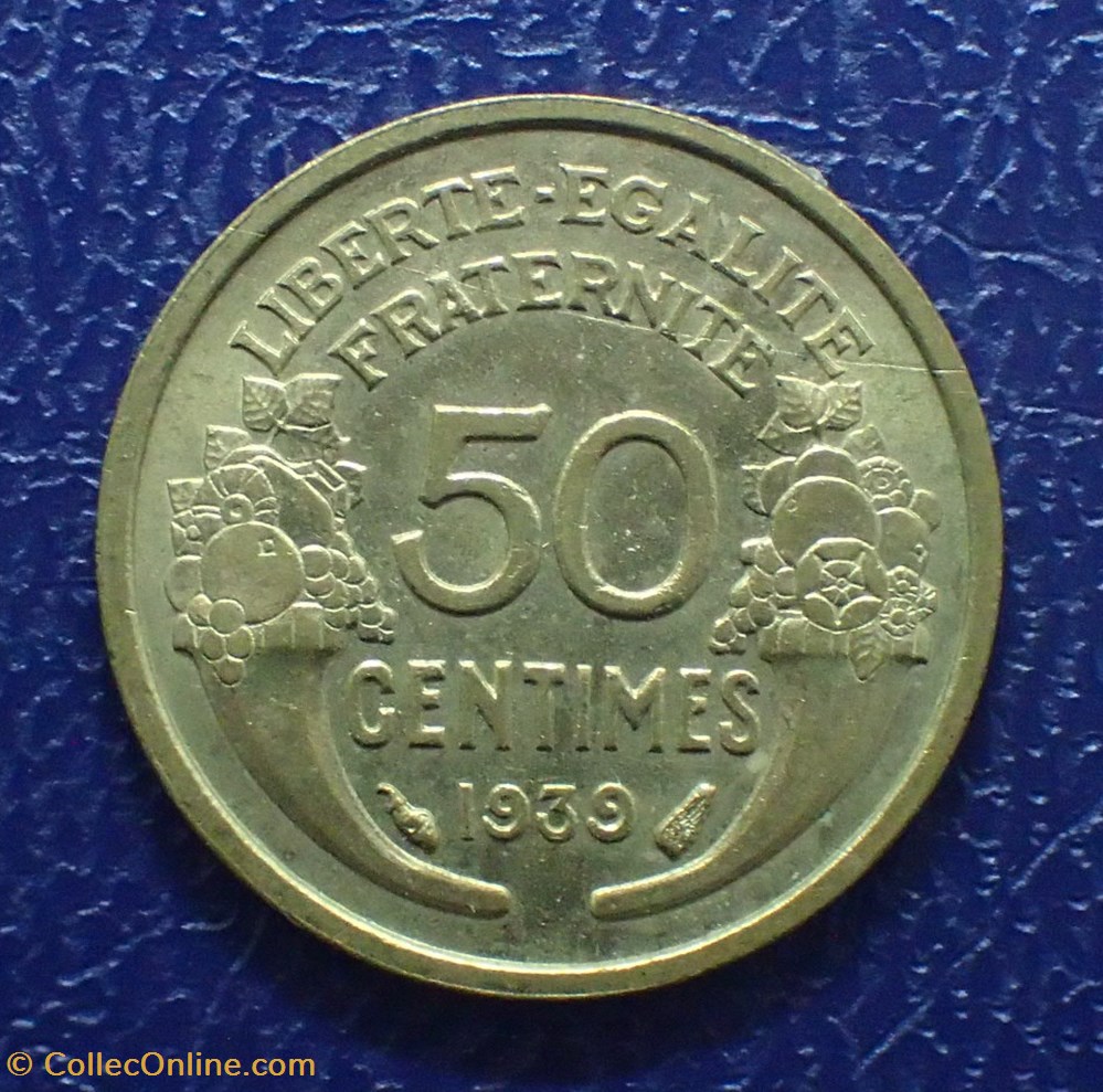 monnaies france a modernes 50 centimes 1939 morlon