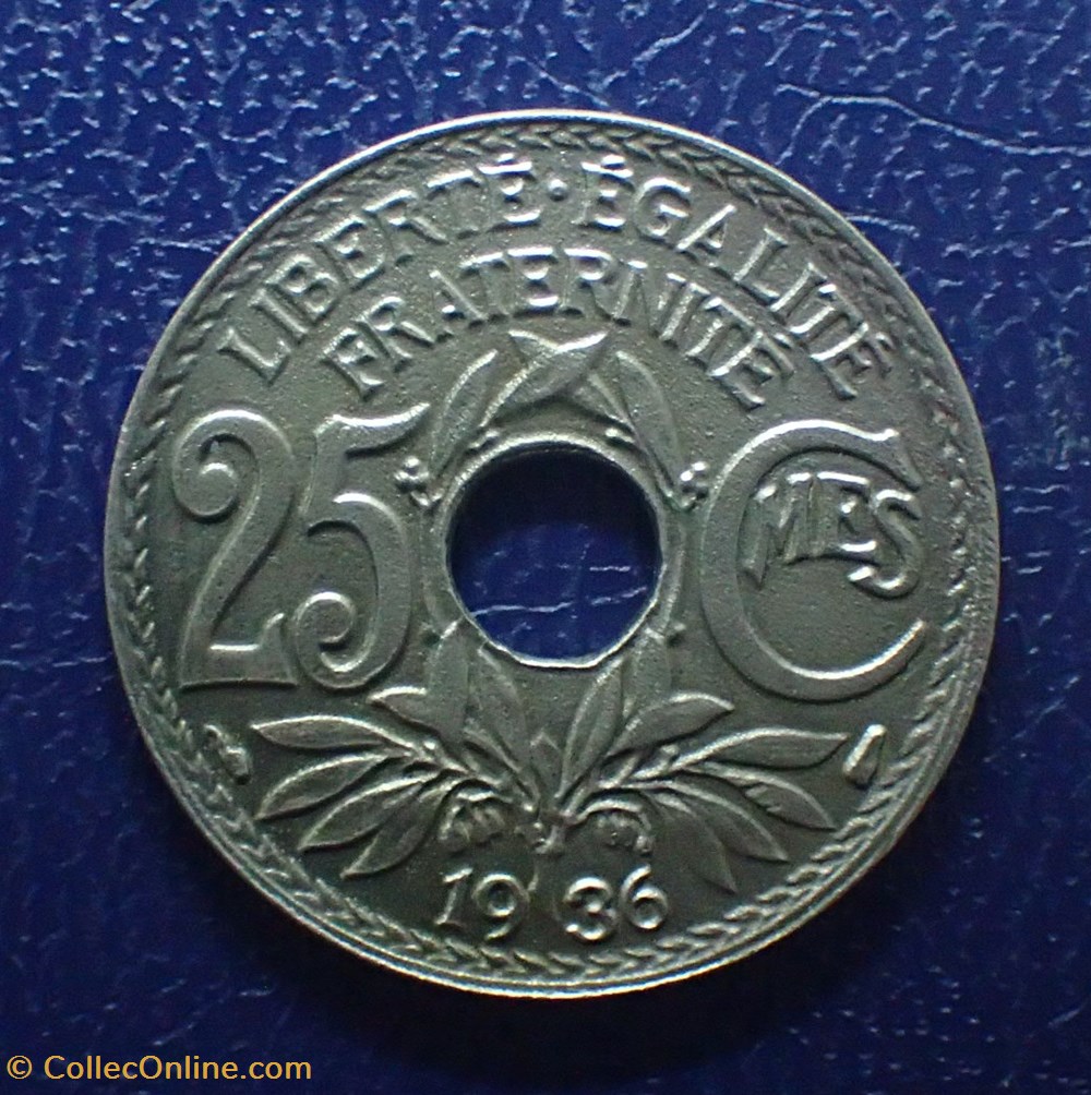 25 CENTIMES 1936 Lindauer monnaies france modernes 25 centimes 1936 lindauer