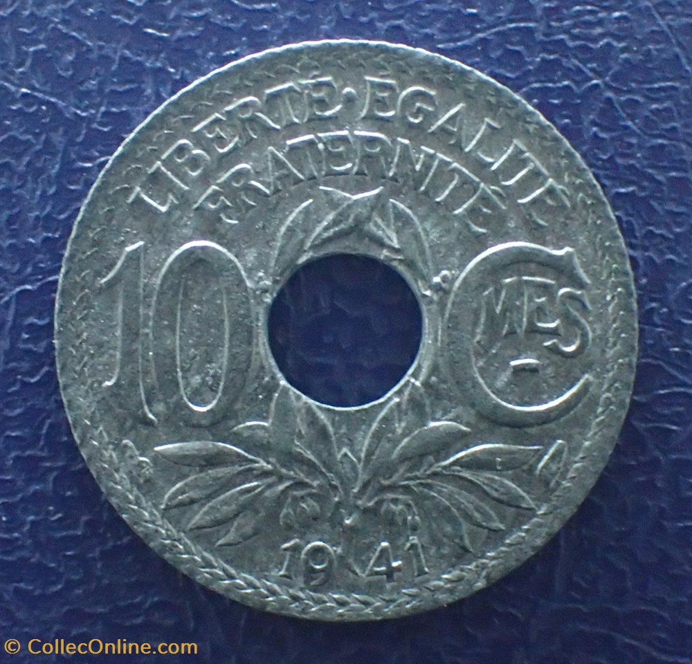 10 CENTIMES 1941 Lindauer type b monnaie france moderne 10 centimes 1941 lindauer type b