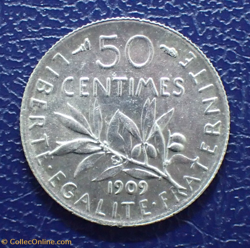 50 centimes Semeuse 1909 monnaie france a moderne 50 centimes semeuse 1909