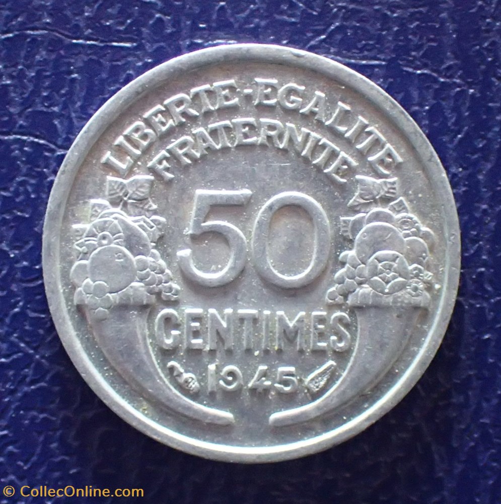50 Centimes 1945 Morlon en aluminium monnaie france moderne 50 centimes 1945 morlon en aluminium