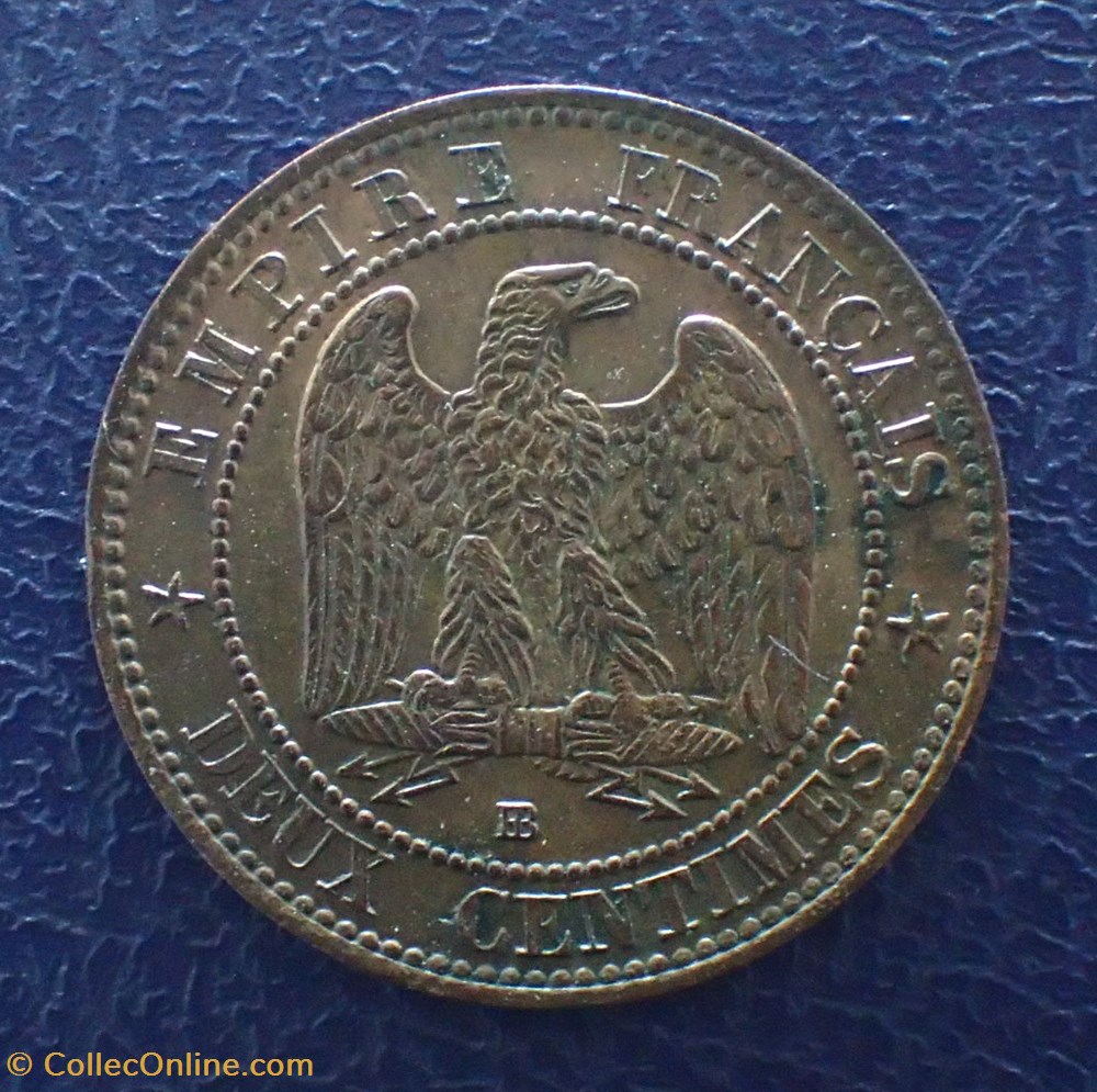 2 CENTIMES 1855 BB Chien NAPOLEON III, tete nue monnaies france modernes 2 centimes 1855 bb chien napoleon iii tete nue