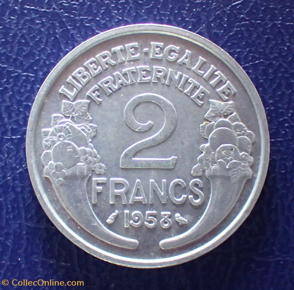 2 FRANCS 1958 Morlon chouette en aluminium monnaies monde france 2 francs 1958 morlon chouette en aluminium