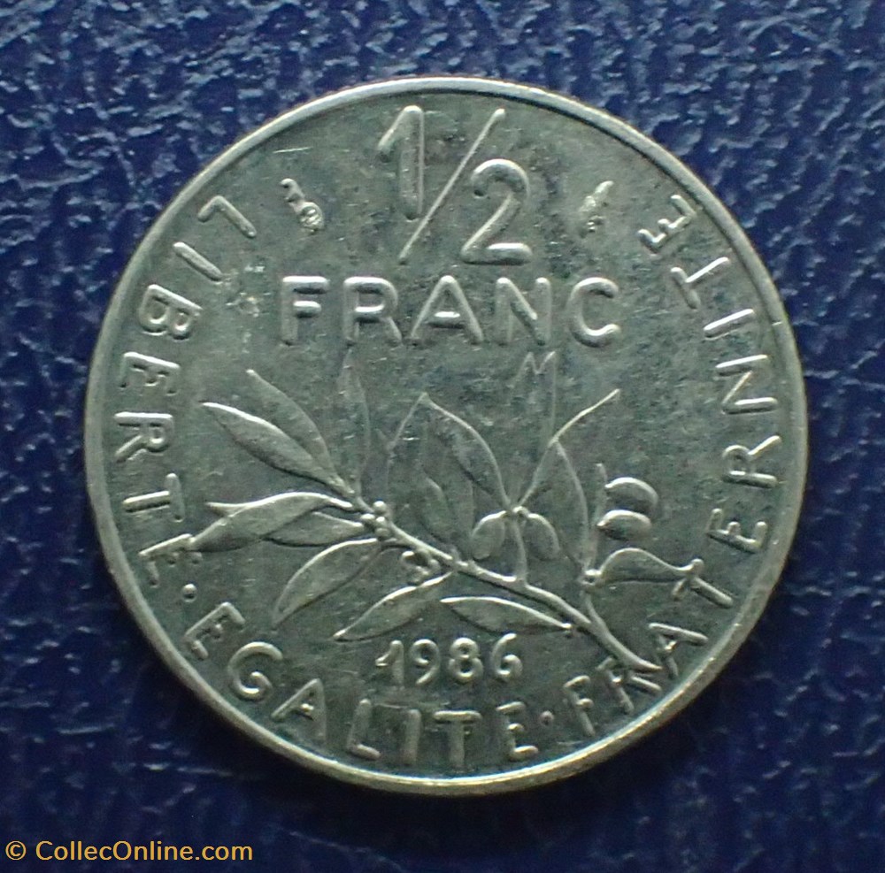 monnaies france modernes 1 2 francs 1986 semeuse en nickel