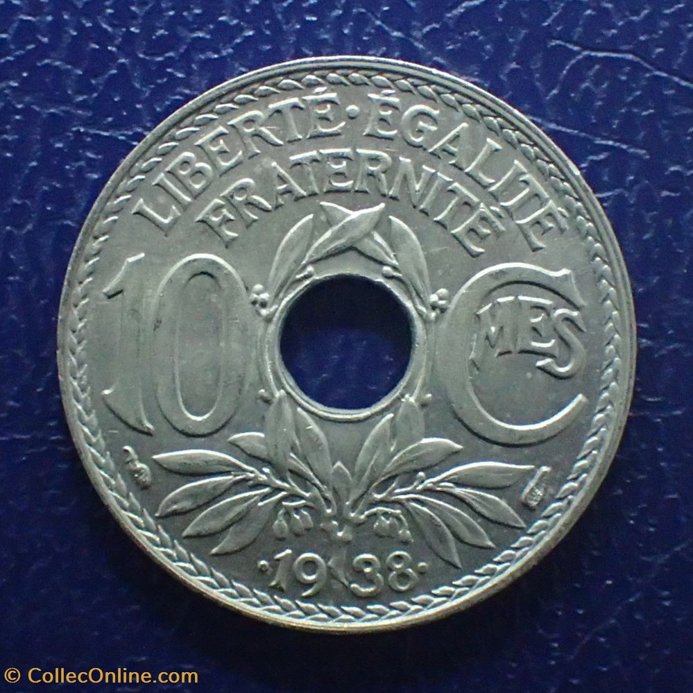 10 CENTIMES 1938 point avant et après la date monnaies france modernes 10 centimes 1938 point avant et apres la date
