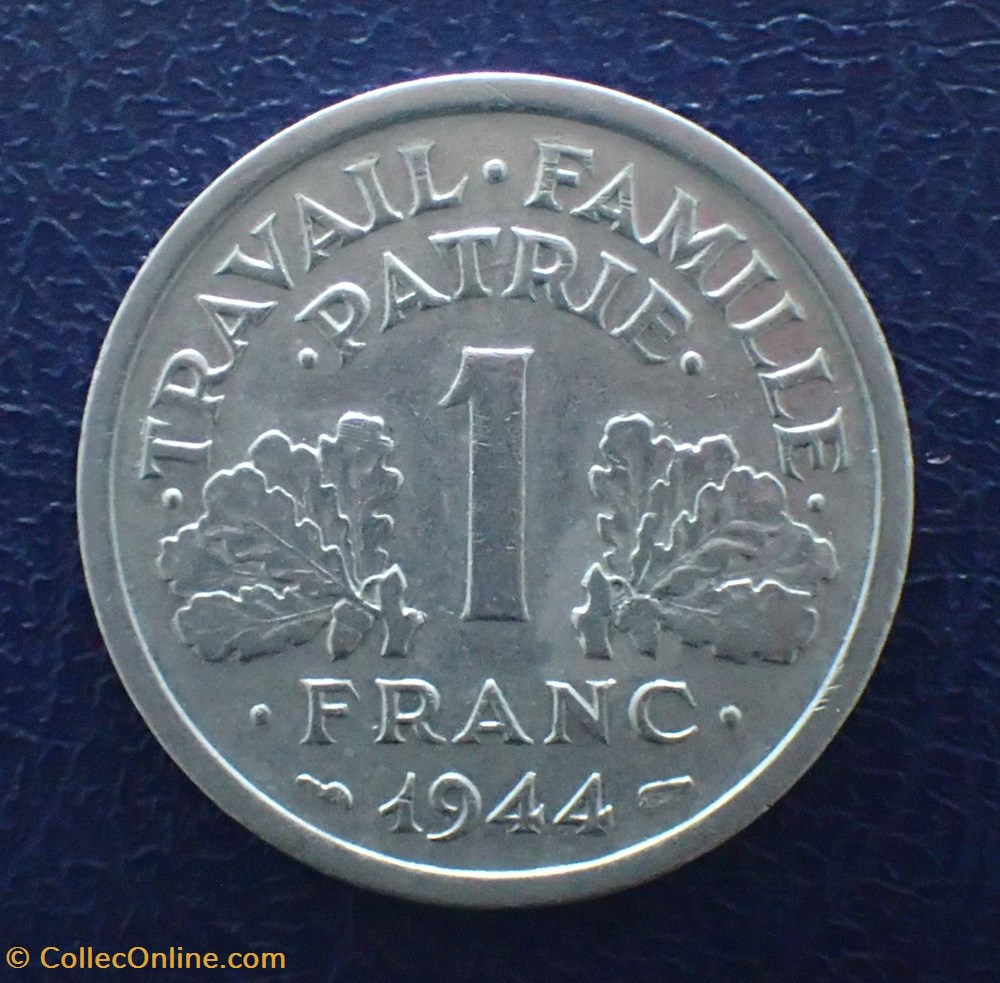 monnaie france moderne 1 franc 1944 c bazor