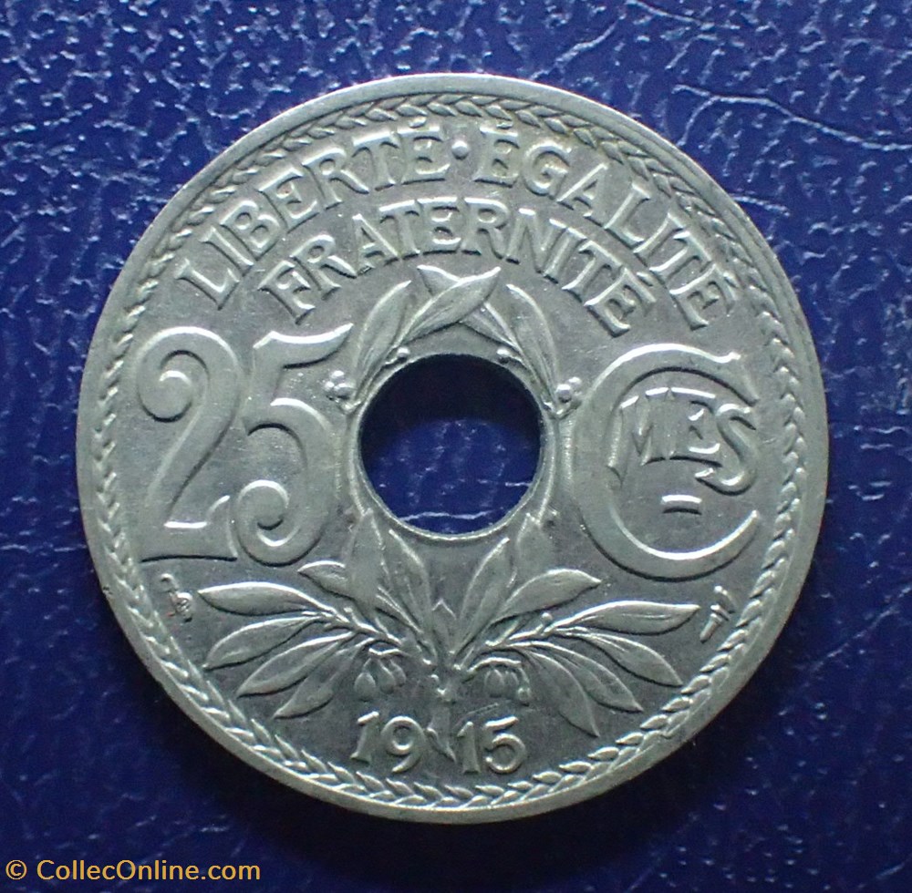 monnaies france modernes 25 centimes 1915 lindauer cmes souligne
