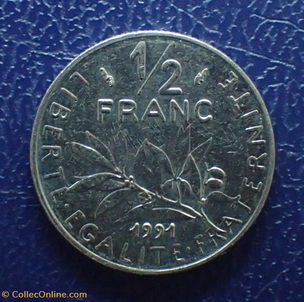 1/2 FRANCS 1991 Semeuse en nickel monnaies france modernes 1 2 francs 1991 semeuse en nickel