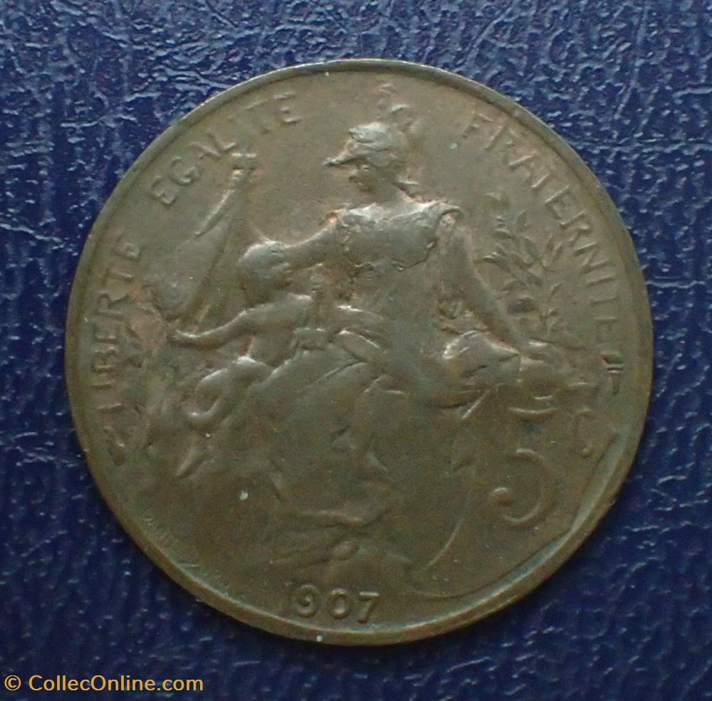 5 CENTIMES 1907 Daniel-Dupuis monnaies france modernes 5 centimes 1907 daniel dupuis
