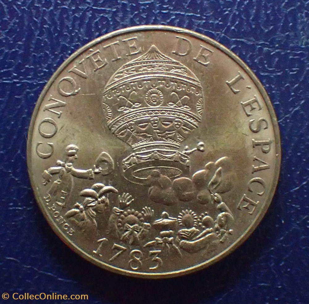 10 FRANCS Conquete de l'espace 1983 tranche B monnaies france modernes 10 francs conquete de espace 1983 tranche b
