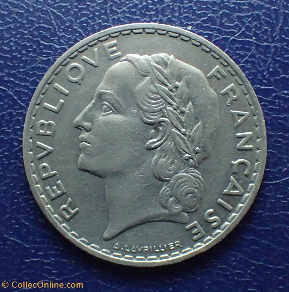 5 FRANCS 1933 Lavrillier en nickel monnaie france moderne 5 francs 1933 lavrillier en nickel