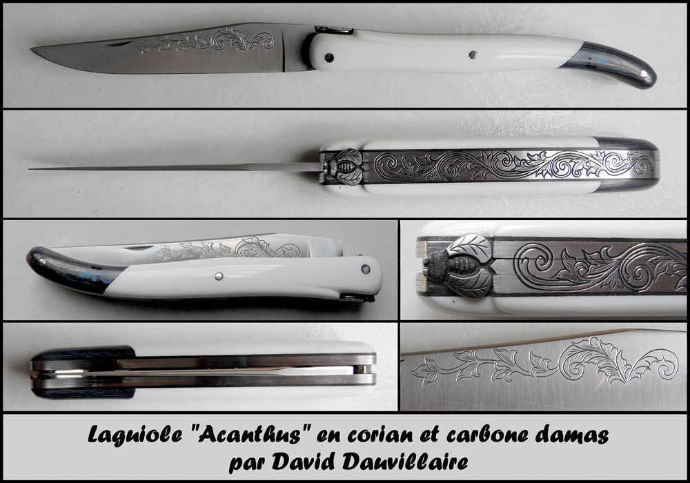 David Dauvillaire - Acanthus corian & carbone couteaux david dauvillaire acanthus corian carbone