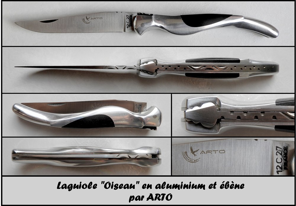 Arto - Oiseau aluminium et ébène couteaux arto oiseau aluminium et ebene