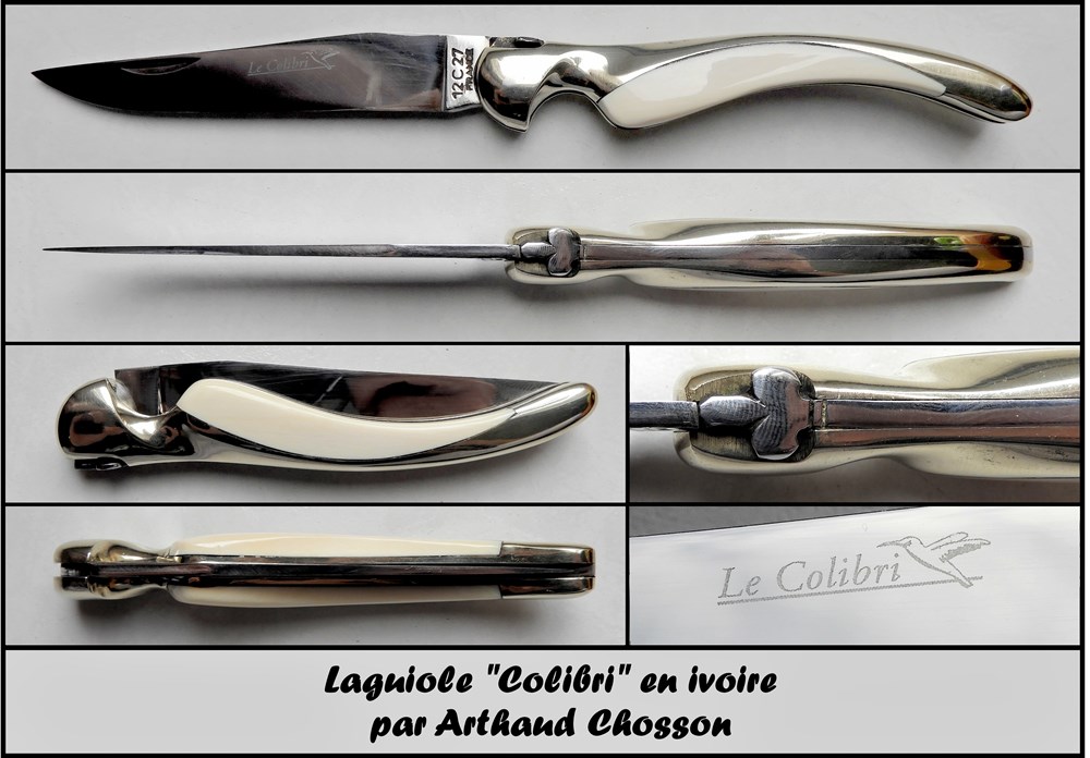 couteaux colibri 12cm ivoire et maillechort