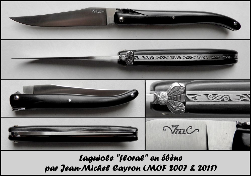 Jean Michel Cayron - Floral ébène couteaux jean michel cayron floral ebene