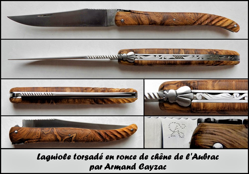 Armand Cayzac - Torsadé en ronce de Chêne de l'Aubrac couteaux armand cayzac torsade en ronce de chene de aubrac