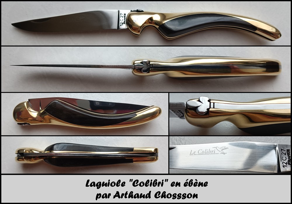couteaux colibri 12cm ebene et laiton