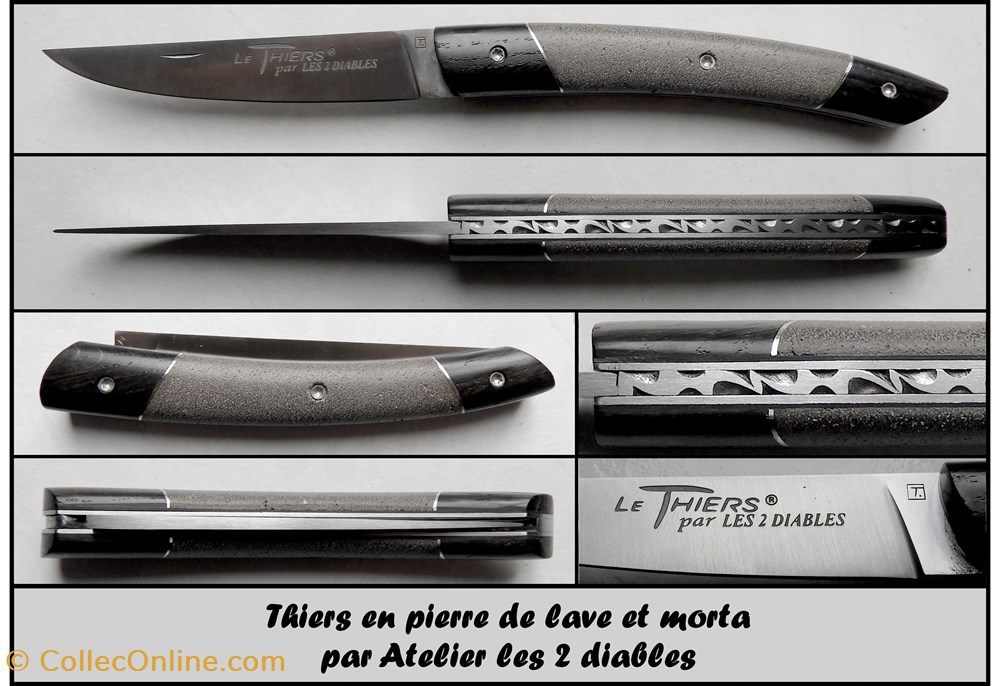 Thiers Les 2 diables - Pierre de lave et Morta couteaux thiers les 2 diables pierre de lave et morta