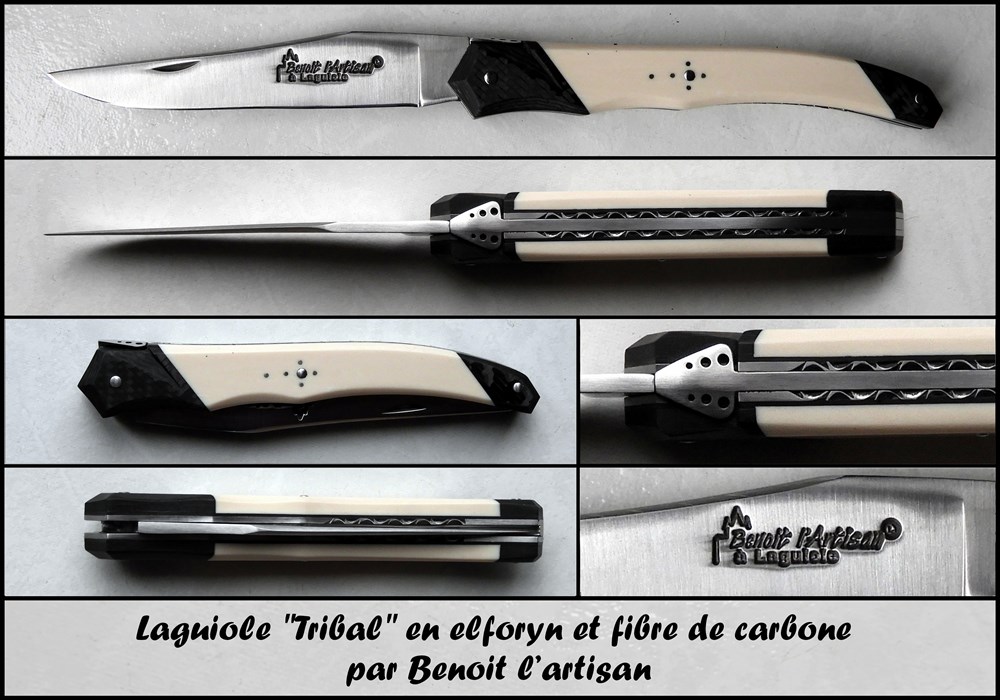 Benoit l'artisan - Le Tribal carbone et elforyn couteaux benoit artisan le tribal carbone et elforyn