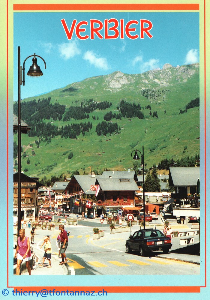 Verbier, place centrale avec Pierre Avoi (#V043) cartes postales europe suisse verbier place centrale avec pierre avoi v043