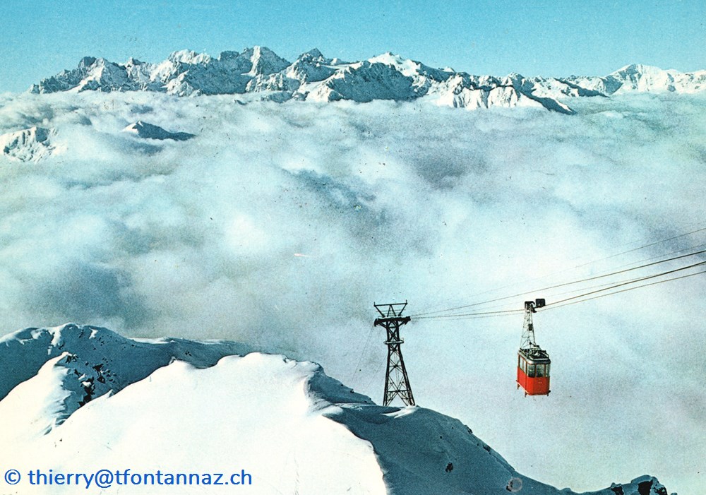 Verbier, benne rouge des Attelas (#V057) cartes postales europe suisse verbier benne rouge des attelas v057