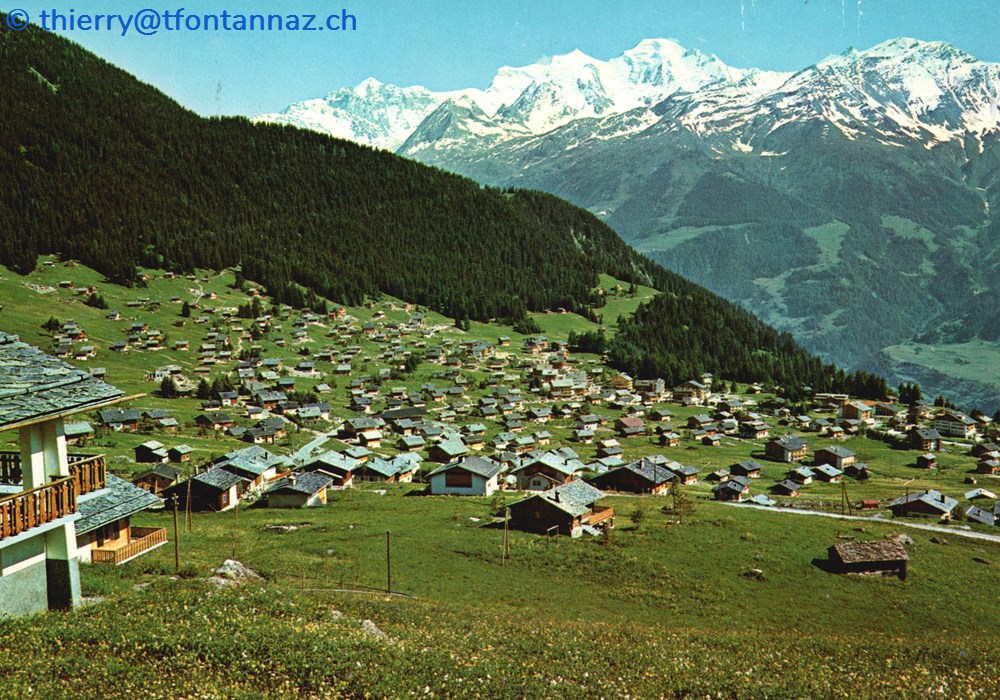 Verbier, vue estivale de la station avec les Combins (#V122) cartes postales europe suisse verbier vue estivale de la station avec les combins v122