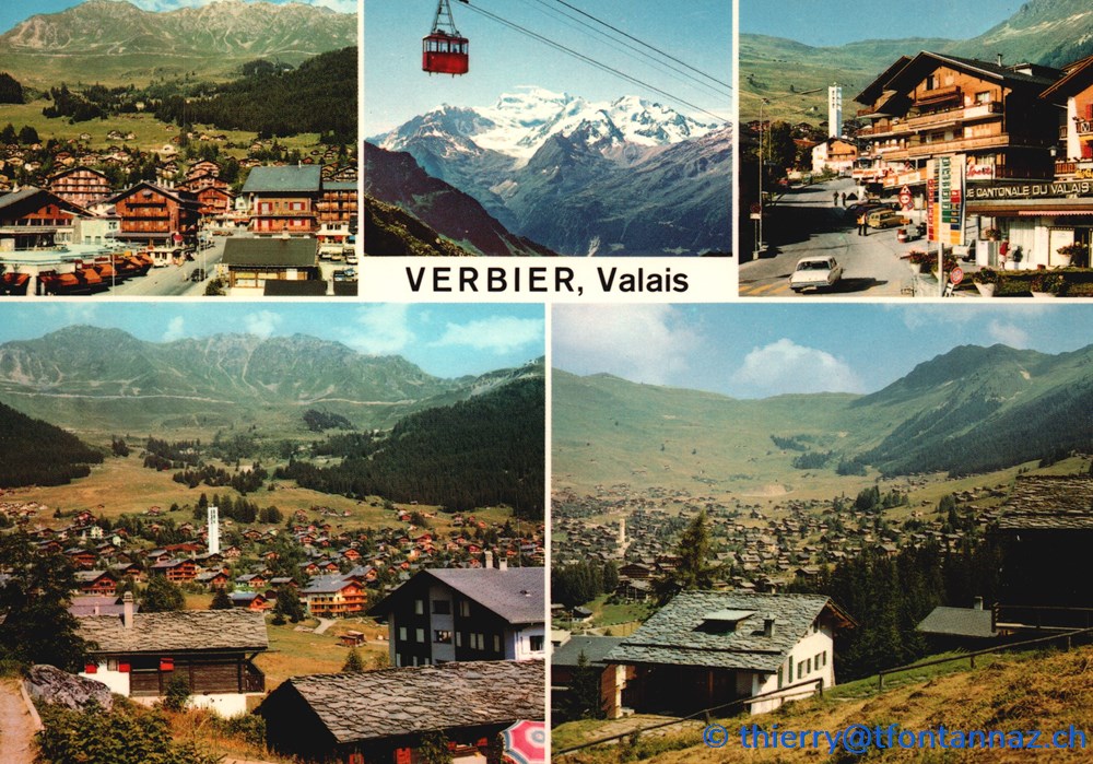 cartes postales europe suisse verbier carte multi photos place centrale benne mt gele et vues de la station v050