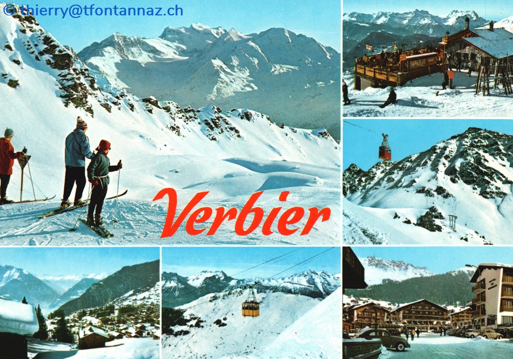 cartes postales europe suisse verbier carte avec 6 vues hivernales des pistes et installations v121