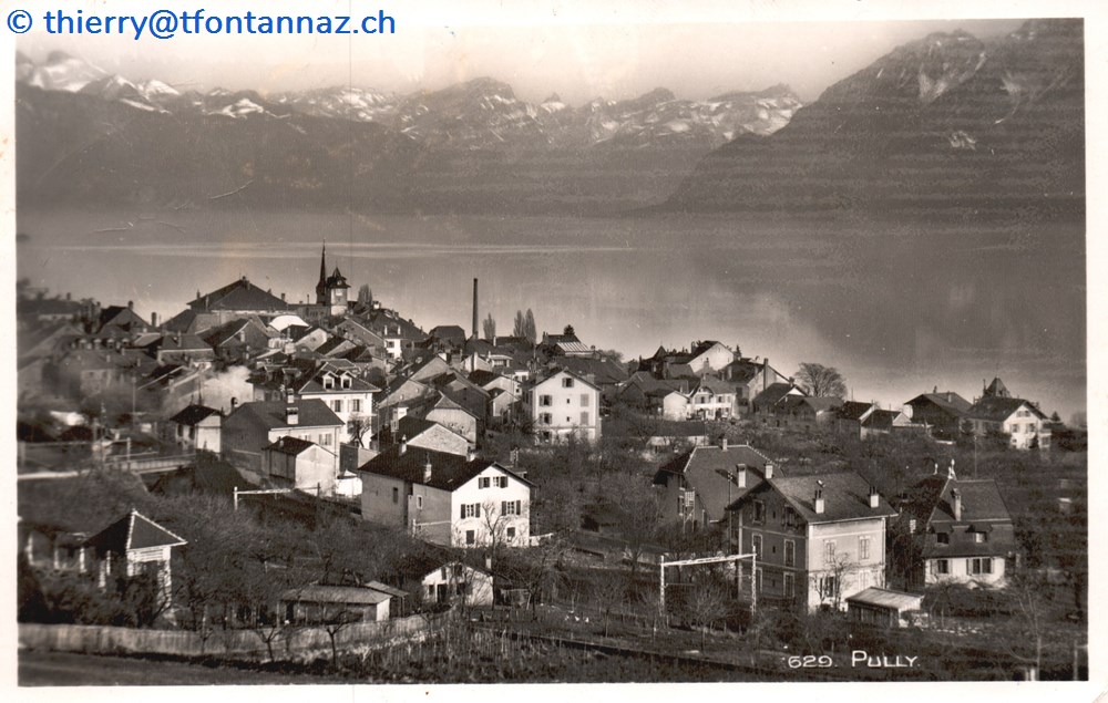 Pully, vue du village avec voice CFF (#P017) cartes postales europe suisse pully vue du village avec voice cff p017