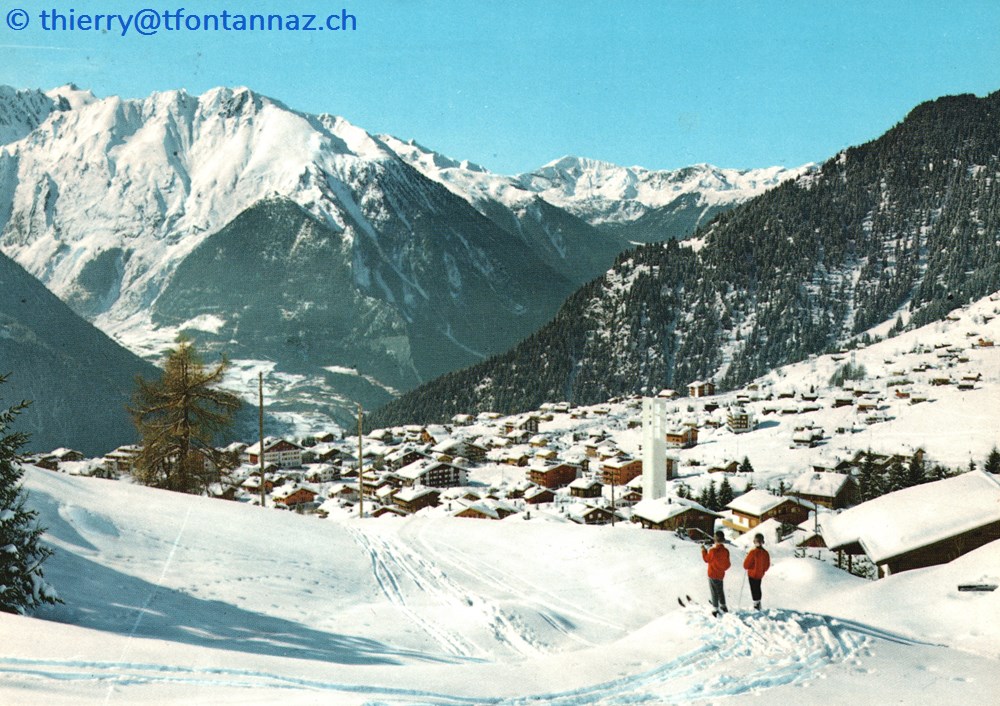 cartes postales europe suisse verbier station vers le teleski le rouge bords denteles v069