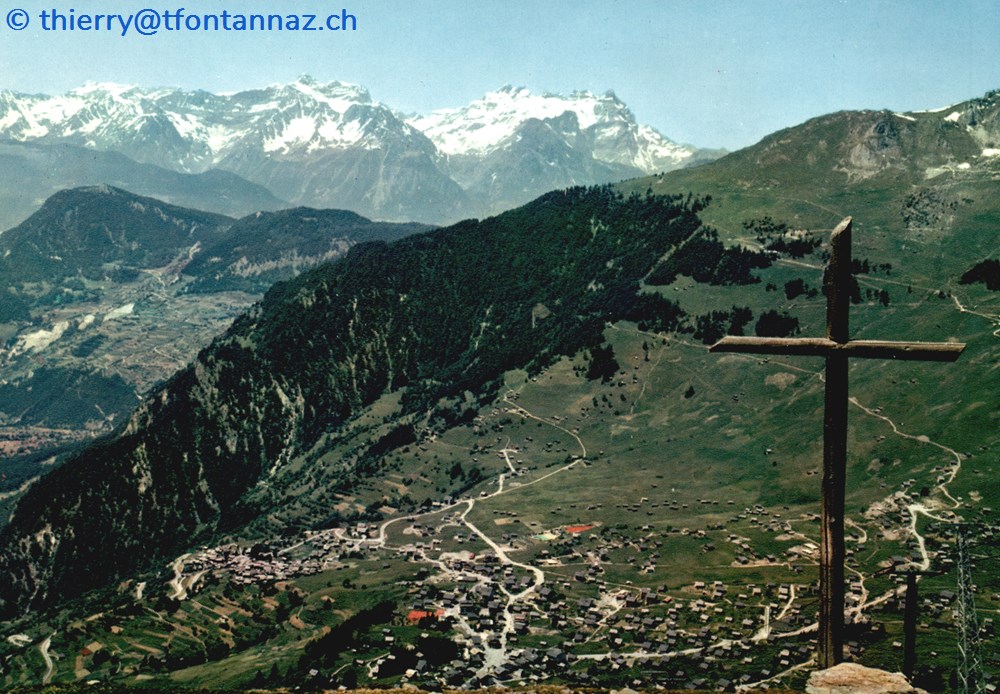 cartes postales europe suisse verbier vue generale et les dents du midi v025