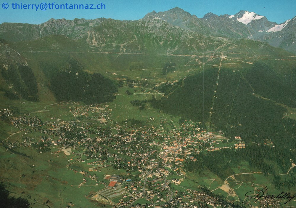 cartes postales europe suisse vue aerienne de verbier avec le mont fort v005