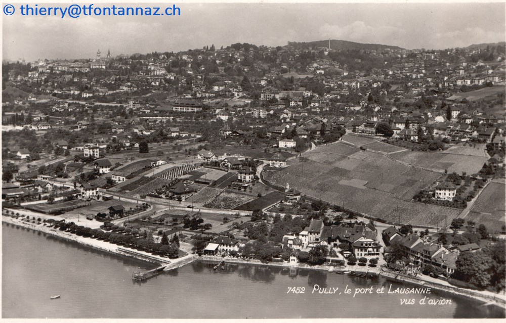 Pully, le port vu d'avion (#P039) cartes postales europe suisse pully le port vu avion p039