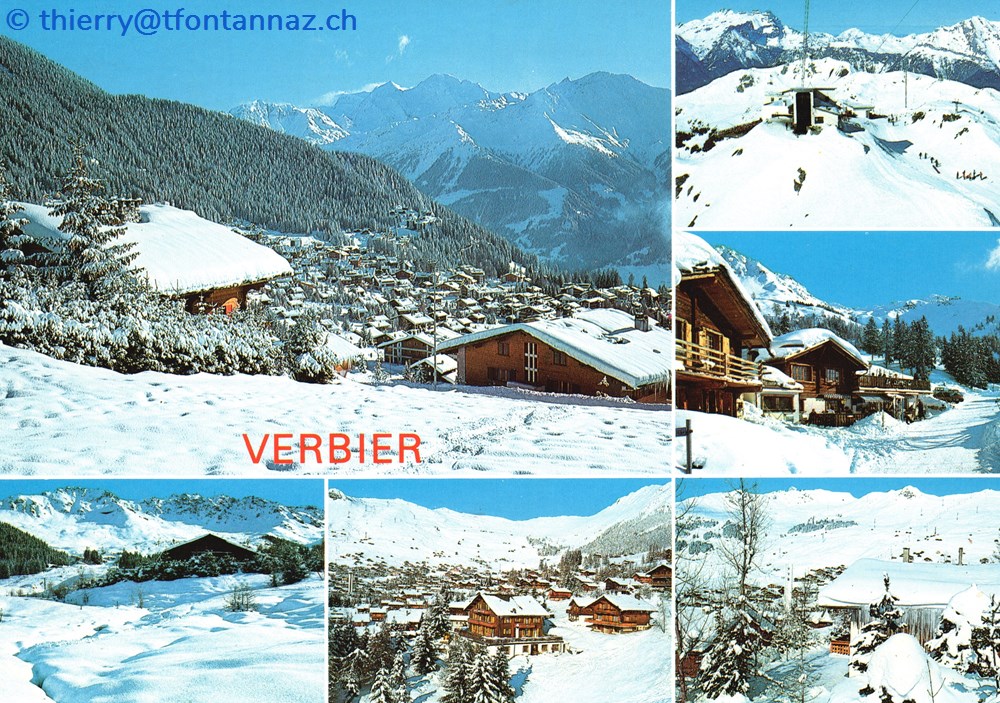 cartes postales europe suisse verbier carte avec 6 photos hivernales v088