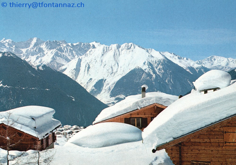 Verbier, toits enneignés et Catogne (#V103) cartes postales europe suisse verbier toits enneignes et catogne v103