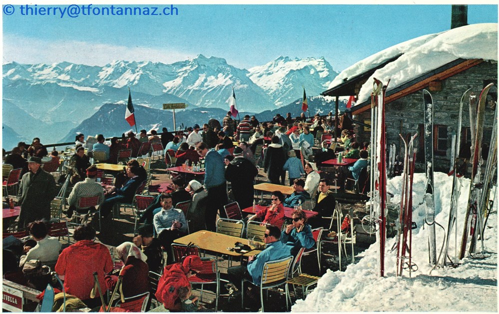 cartes postales europe suisse verbier terrasse des ruinettes v113