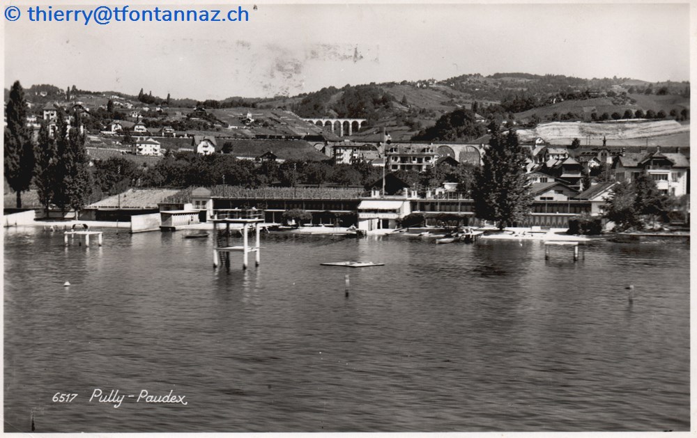 cartes postales europe suisse pully vue des rives et bains entre pully et paudex p038
