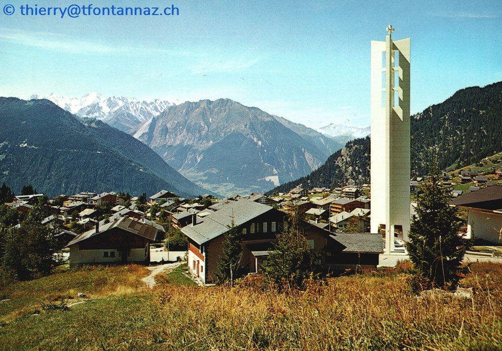 cartes postales europe suisse verbier eglise massif du trient et catogne v094
