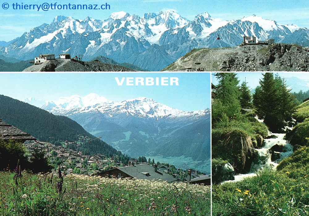 cartes postales europe suisse verbier carte avec 3 photos de verbier ete v104