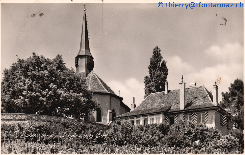 cartes postales europe suisse pully eglise et cure depuis les vignes p020
